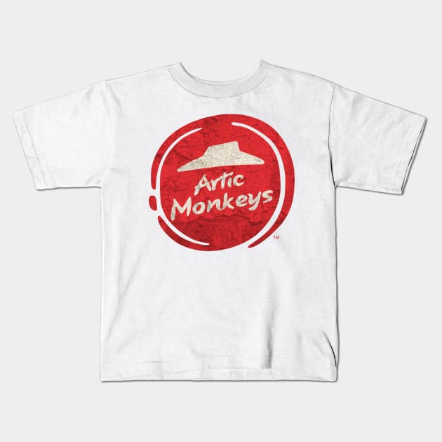 Cosplay Parody Pizza Hut Vintage Music Lovers - Artic Monkeys Kids T-Shirt by kumurkumur